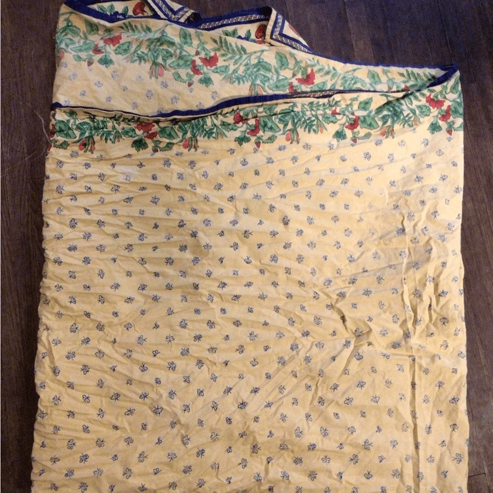 Vintage Williams Sonoma French Provence Yellow Floral Bedding/tablecloth